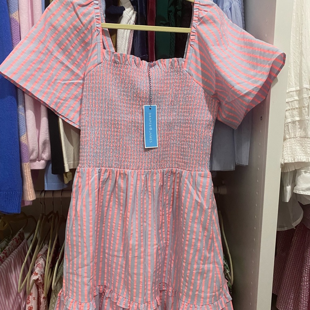 NWT seersucker Goldie dress M and matching hat